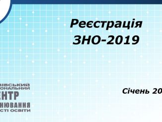 Реєстрація на ЗНО 2019